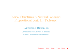Logical Structures in Natural Language: Propositional Logic II