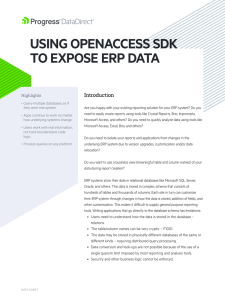 using openaccess sdk to expose erp data