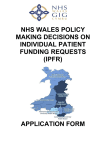 NHS Wales IPFR application form