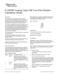 E-2WIRE Analog Class A/B Two-Wire Module Installation Sheet