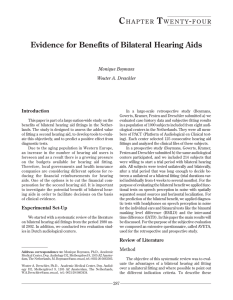 Evidence for Benefits of Bilateral Hearing Aids