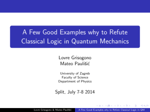 A Few Good Examples why to Refute Classical Logic in Quantum