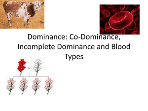 Types of Dominance and Blood Types