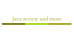 Java review and more