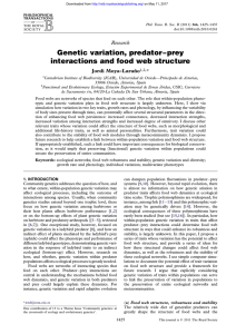 Genetic variation, predator–prey interactions and food web structure