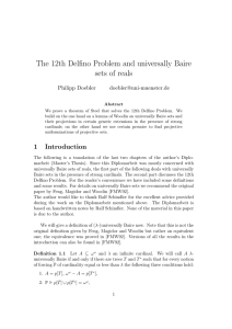 The 12th Delfino Problem and universally Baire sets of reals