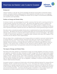Position on Energy and Climate Change
