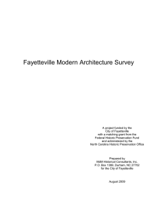 2009 Fayetteville Modern Architecture Survey Report