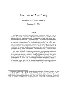 Gain, Loss and Asset Pricing