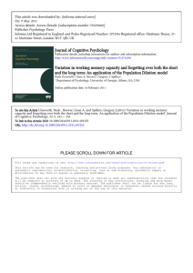 Journal of Cognitive Psychology Variation in working memory