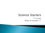 Science Starters 7th Oct 11
