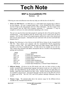 Tech Note MSP to Aromat(NAiS) FP0 Revision: 4.9 Following are