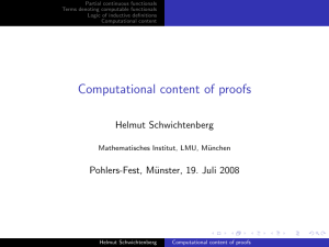 Computational content of proofs - Department Mathematik