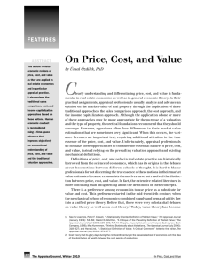On Price, Cost, and Value