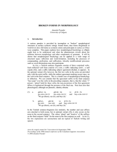 BROKEN FORMS IN MORPHOLOGY