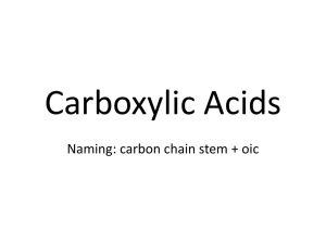 Carboxylic Acids - BSAK Chemistry weebly
