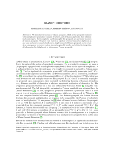 Glanon groupoids - Dr. Madeleine Jotz Lean