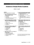 Alzheimer`s Disease: Review Questions