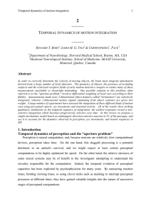 Abstract 1. Introduction Temporal dynamics of perception and the