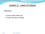 Lesson 2 - Indices