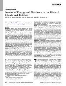 Sources of Energy and Nutrients in the Diets of