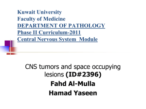 CNS Tumors - Fahd Al-Mulla Molecular Laboratory