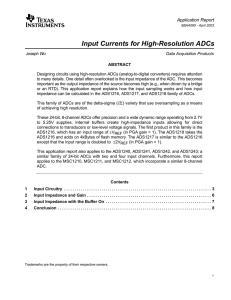 Inputs Currents for High-Resolution ADCs