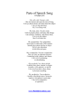 Parts Of Speech Song Printable