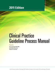 Clinical Practice Guideline Process Manual