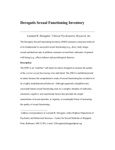 The Derogatis Sexual Functioning Inventory