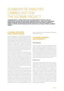 SuMMaRy oF analySES CaRRIEd out FoR thE ESCRIME