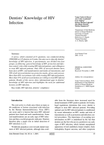 Dentists` Knowledge of HIV Infection