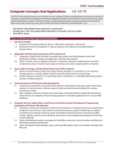 Computer Concepts And Applications CIS-107-TE