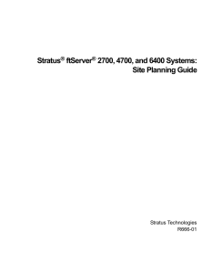 Stratus® ftServer® 2700, 4700, and 6400 Systems: Site