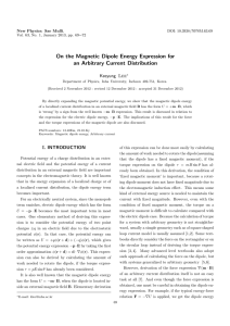 On the Magnetic Dipole Energy Expression for an Arbitrary Current