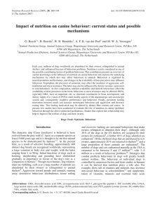 Impact of nutrition on canine behaviour: current status and possible