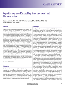 Capsaicin may slow PSA doubling time: case report and literature