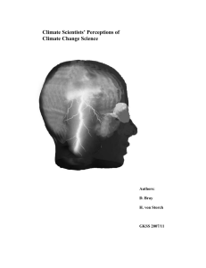 Climate Scientists` Perceptions of Climate