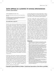 Aortic stiffness as a predictor of coronary atherosclerosis