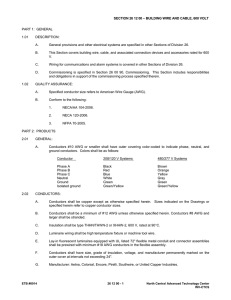 Section 16120 - Wires and Cables, 600 Volt