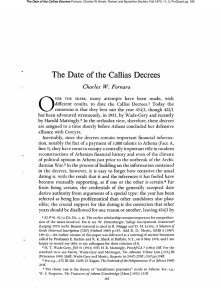 The Date of the Callias Decrees