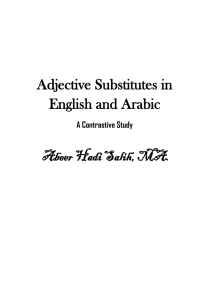 Adjective Substitutes in English and Arabic