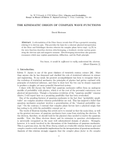 the kinematic origin of complex wave functions