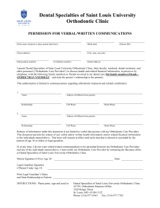 Permission for Verbal/Written Communications