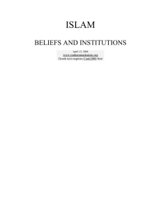 Islam: Beliefs and Institutions