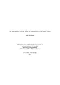The Interpretation of Marketing Actions and Communications by the