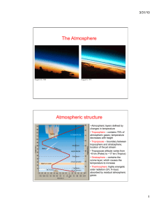 The Atmosphere Atmospheric structure