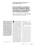 Pre-participation screening in the young competitive athlete