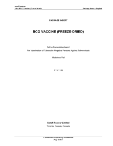 bcg vaccine (freeze-dried)