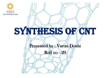 Carbon Nanotube Synthesis –